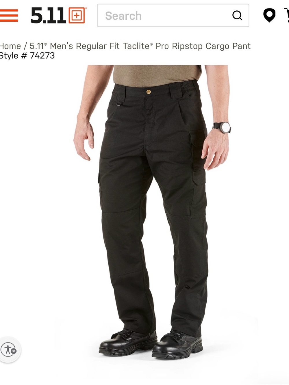 5.11 Tactical Men’s TacLite Pro Pants — Charcoal Black